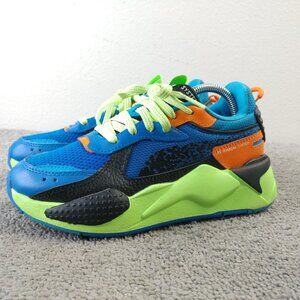 Puma RS-X Blaster Boys Size 4.5 Running Shoes Athletic Sneakers Blue Low Top